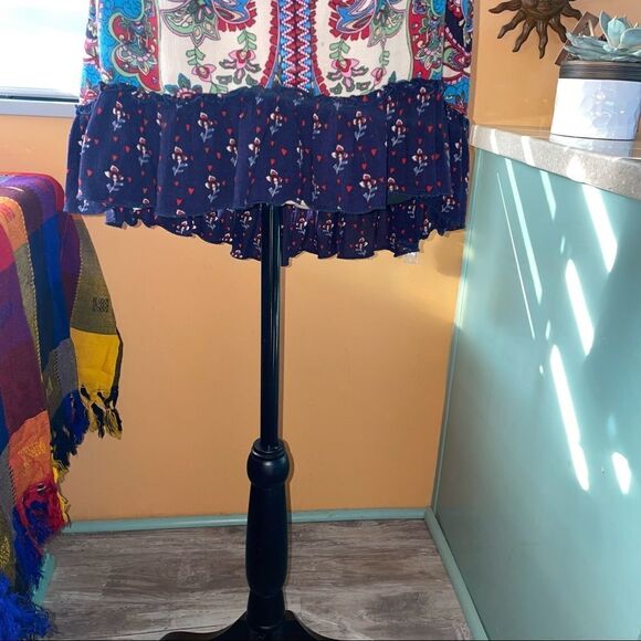 Bila jessica mixed paisley- boho V neck tassel top high low hem size Med - Picture 11 of 13